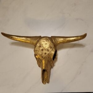 Nordstrom Gold Bison Skull Decor